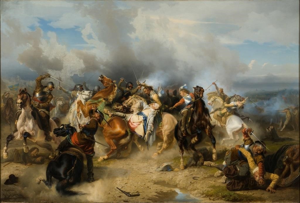 Gustav II Adolf - Slaget vid Lützen 1632 (Carl Wahlbom).